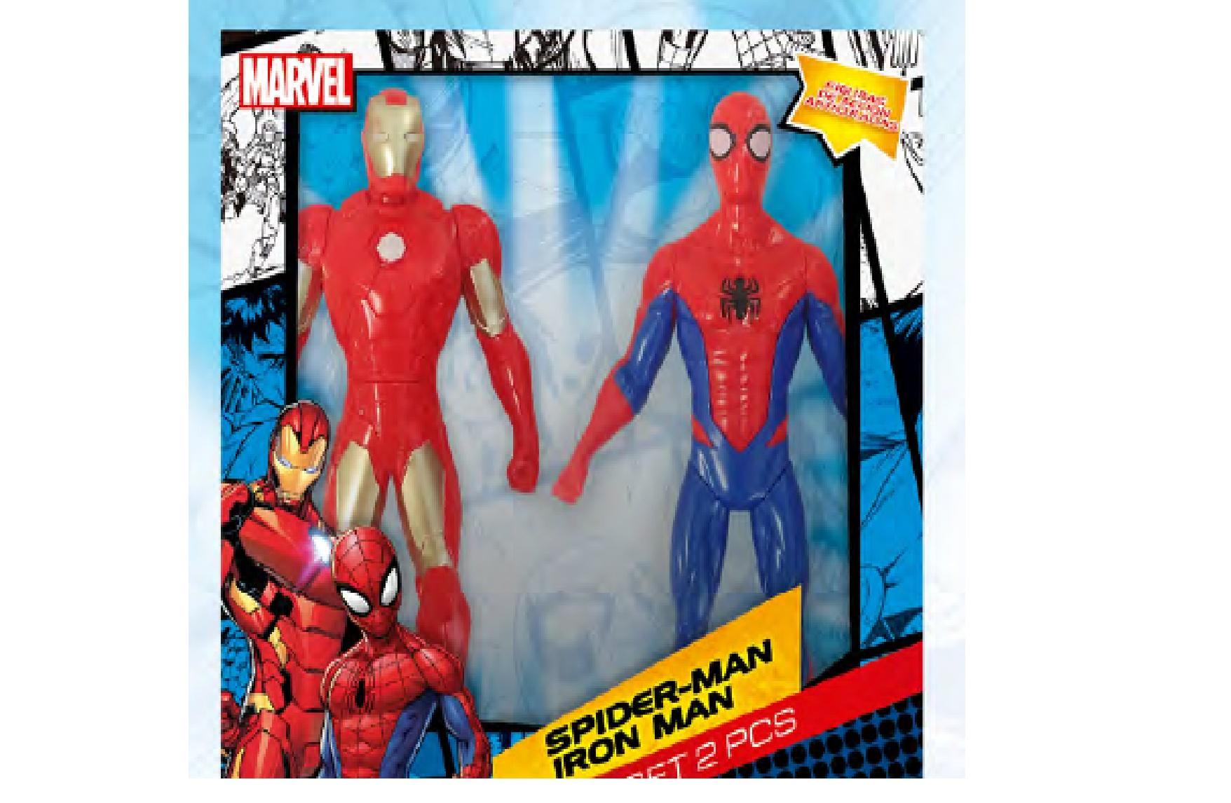 Set de Muñecos X2 Spiderman y Ironman