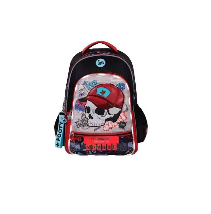 Mochila Espalda 18¨con  Luz Led Skull