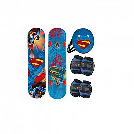 Skate Doble Cola con Funda y Protecciones Superman